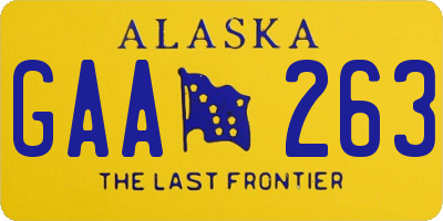 AK license plate GAA263