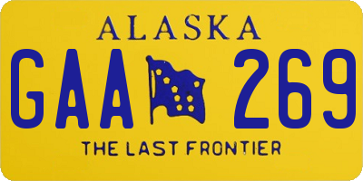 AK license plate GAA269