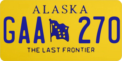 AK license plate GAA270