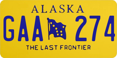 AK license plate GAA274