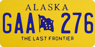 AK license plate GAA276