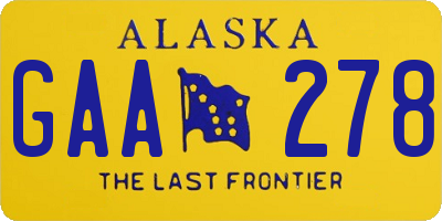AK license plate GAA278