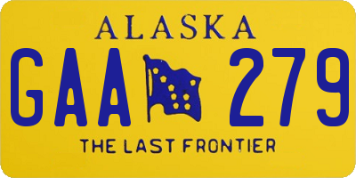 AK license plate GAA279