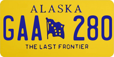 AK license plate GAA280