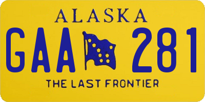 AK license plate GAA281