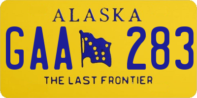 AK license plate GAA283