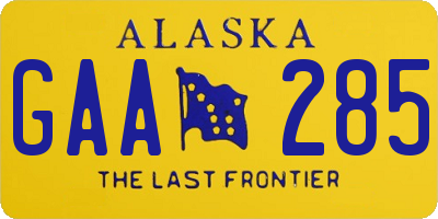 AK license plate GAA285