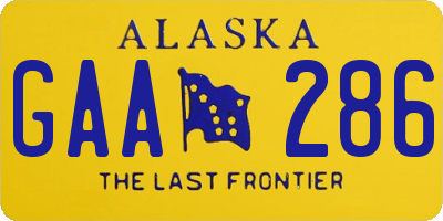 AK license plate GAA286