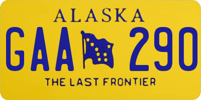 AK license plate GAA290