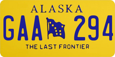 AK license plate GAA294