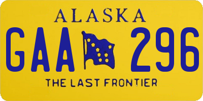 AK license plate GAA296