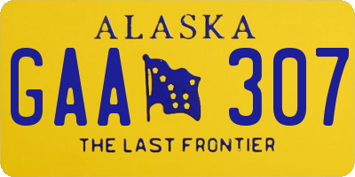 AK license plate GAA307