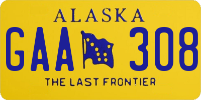 AK license plate GAA308