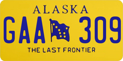 AK license plate GAA309