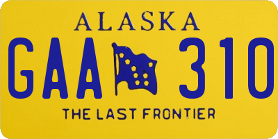 AK license plate GAA310