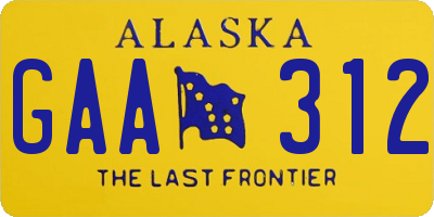 AK license plate GAA312