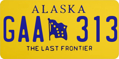 AK license plate GAA313