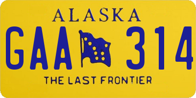 AK license plate GAA314