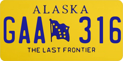 AK license plate GAA316