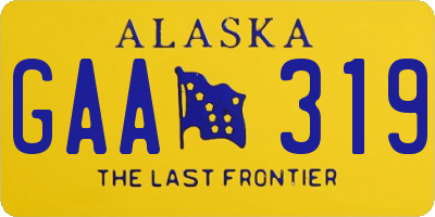 AK license plate GAA319