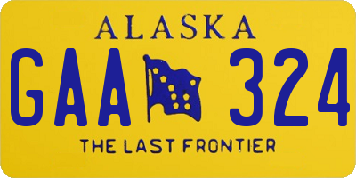 AK license plate GAA324