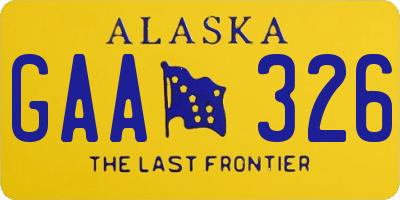 AK license plate GAA326