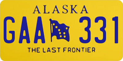 AK license plate GAA331