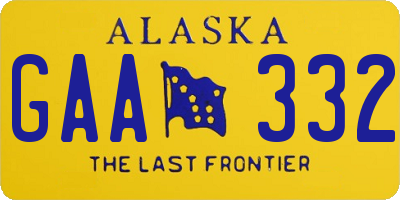 AK license plate GAA332