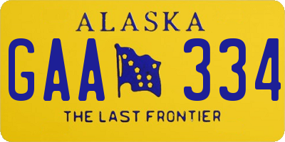 AK license plate GAA334