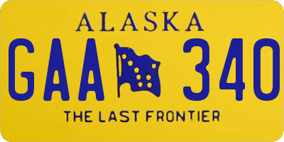 AK license plate GAA340