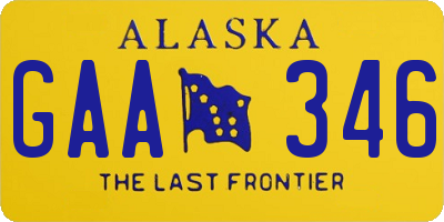 AK license plate GAA346