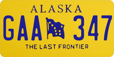 AK license plate GAA347
