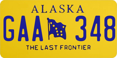 AK license plate GAA348
