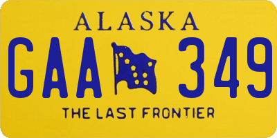 AK license plate GAA349