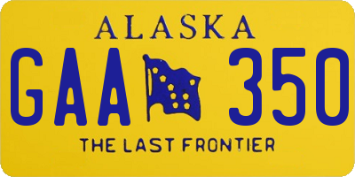 AK license plate GAA350