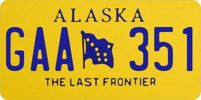 AK license plate GAA351