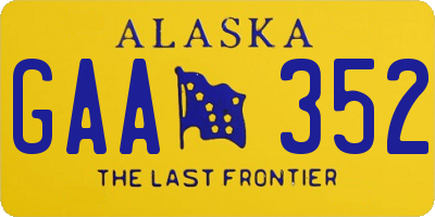 AK license plate GAA352