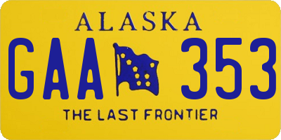 AK license plate GAA353