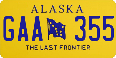 AK license plate GAA355