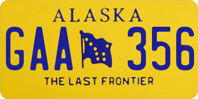 AK license plate GAA356