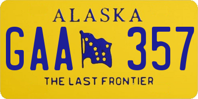 AK license plate GAA357