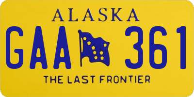 AK license plate GAA361