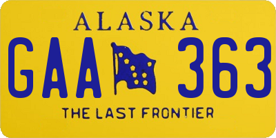 AK license plate GAA363