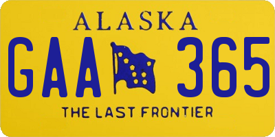 AK license plate GAA365