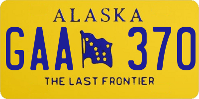 AK license plate GAA370