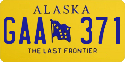 AK license plate GAA371