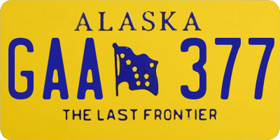 AK license plate GAA377