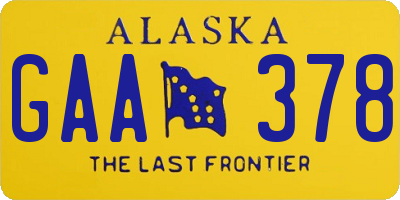 AK license plate GAA378