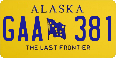 AK license plate GAA381