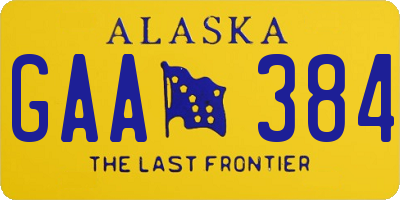 AK license plate GAA384